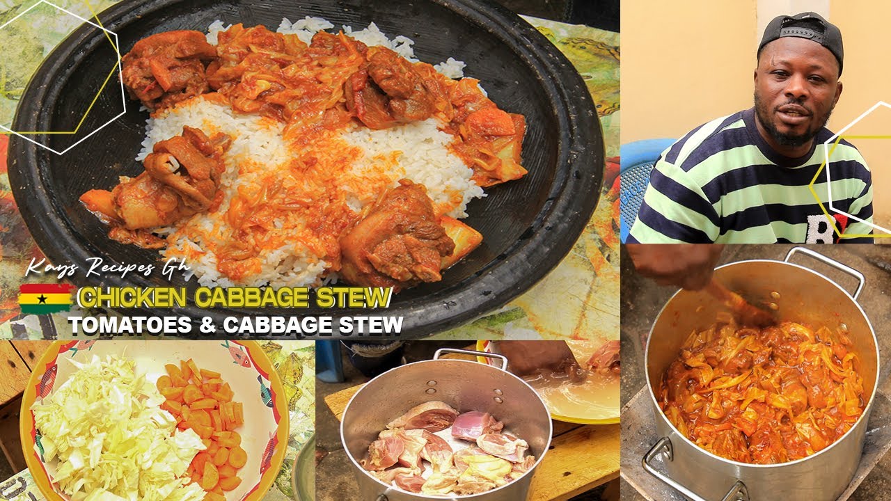Quick & Simple Chicken Cabbage Stew With Boiled Rice // Tomato Cabbage Stew