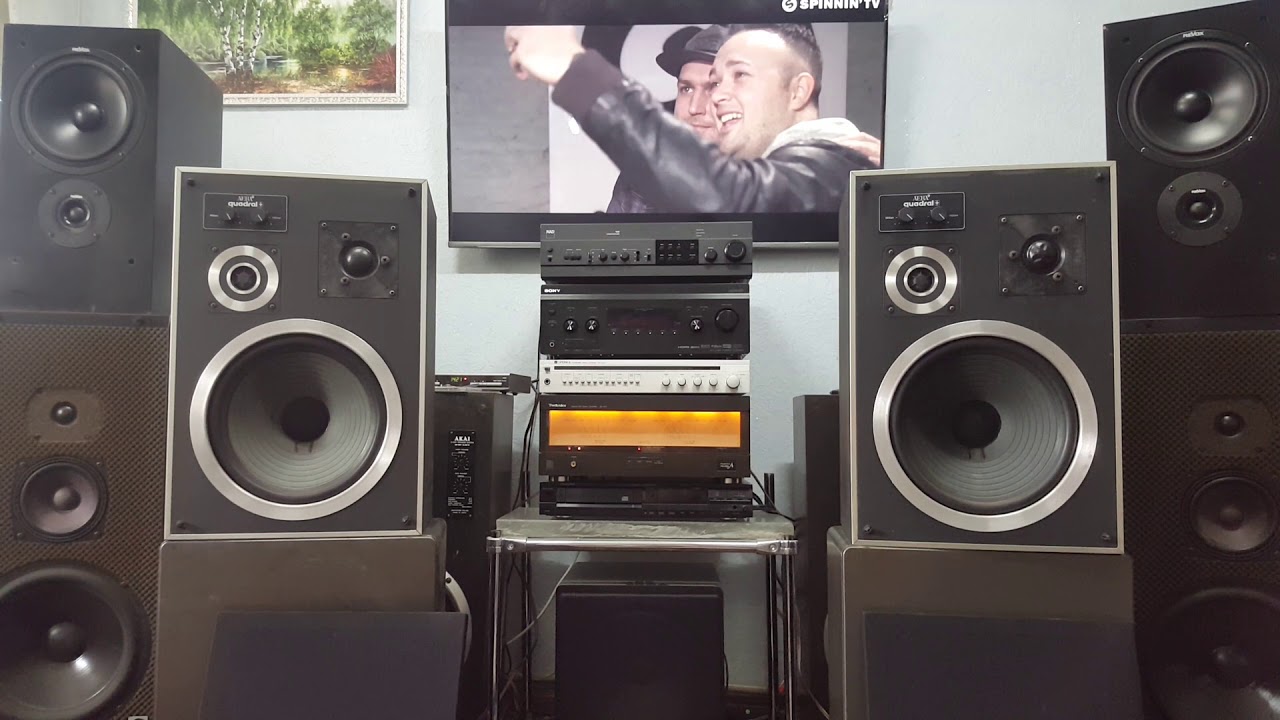 Quadral aera pr 1450 & pre amp optonica sm 5100 + amp Technics se-a70 test
