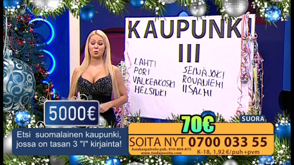 Tiedä ja Voita 1/1/2016 (Uudenvuoden Speciaali) Iida, Suvi
