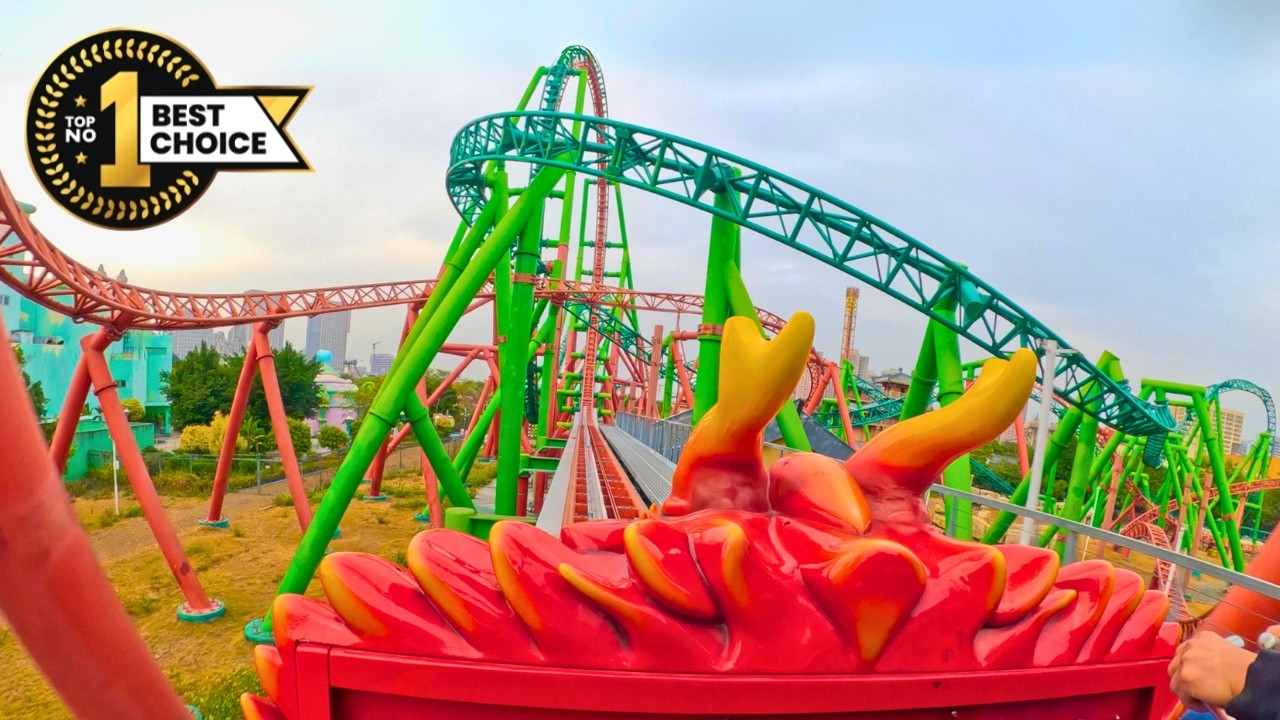 Chinese Dragon Roller Coaster POV 4K &ndash; Dueling Dragons