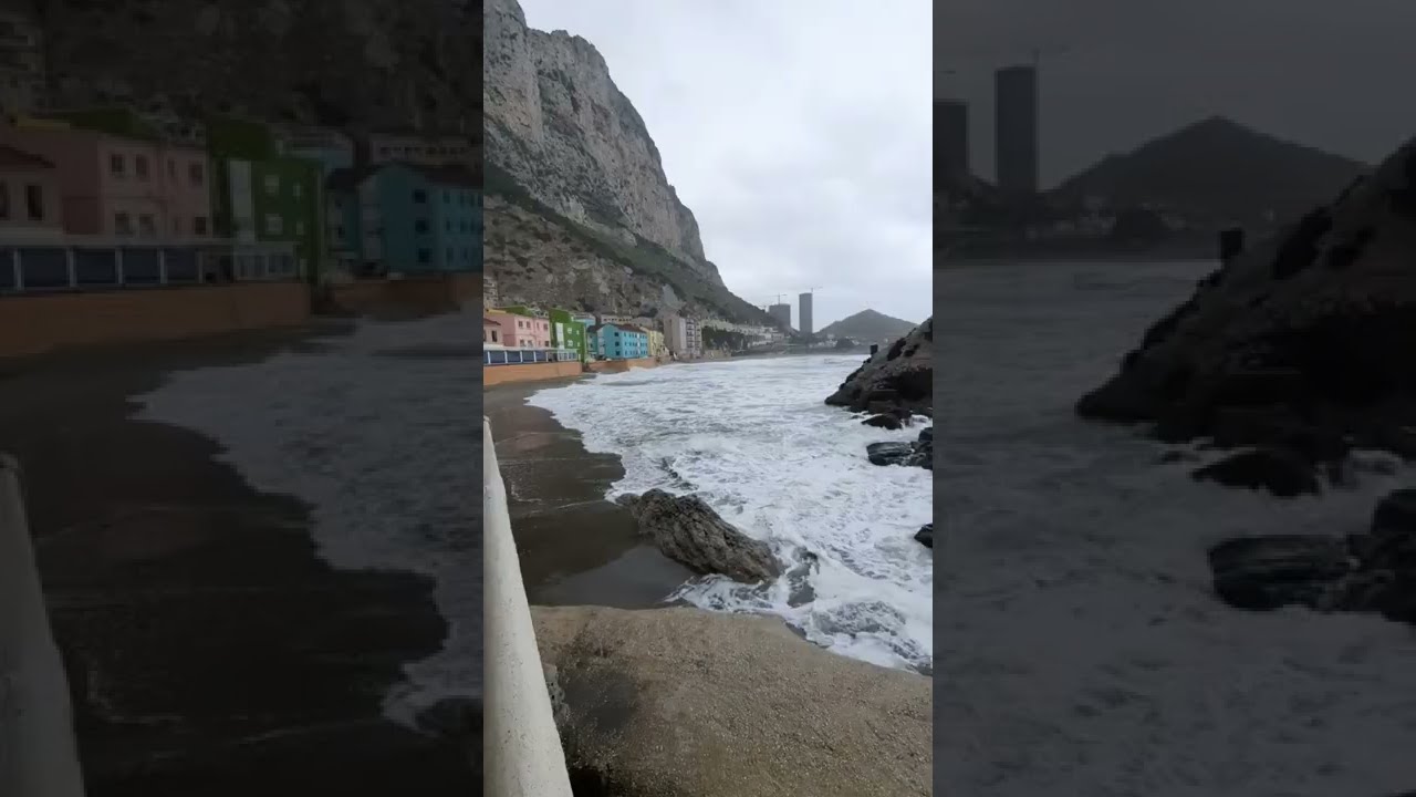 Stormy Gibraltar Again, 😲 #shorts, #sea, #waves