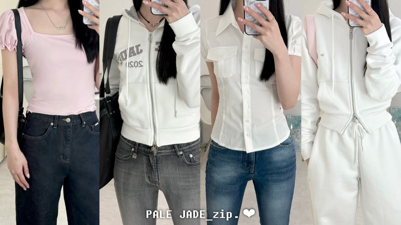 ♡LOOKBOOK 𐙚₊˚⊹ 러블리힙 페일제이드 원브랜드 룩북_4 outfits | 구독자 이벤트 | 데일리룩 대학생코디 무채색룩 핏맛집 색감천재 palejade