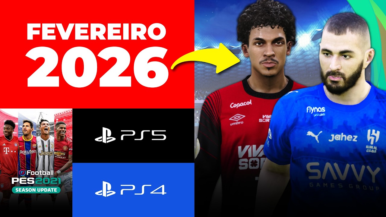 😱PES 2021 ATUALIZADO OPTION FILE DE FEVEREIRO PS4/PS5! BRASILEIRÃO A E B COMPLETOS!🔥