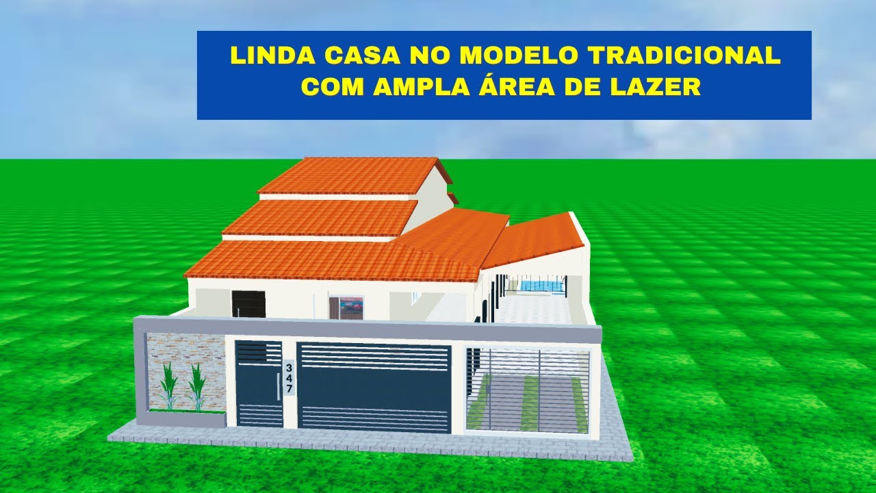 ✅👉🏽LINDA CASA NO MODELO TRADICIONAL, COM AMPLA ÁREA DE LAZER.