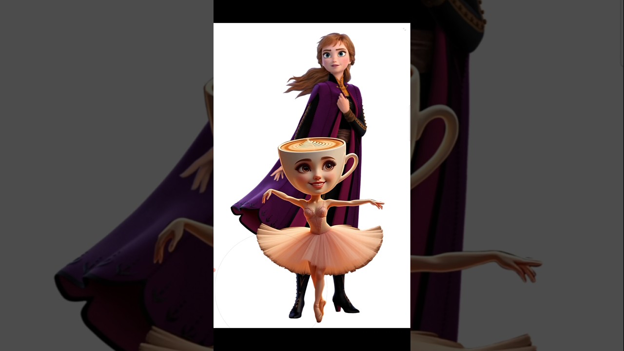 Ballerina Cappuccina and Anna mashup #frozen2 #mashup #digitalartist #digitalart #shorts
