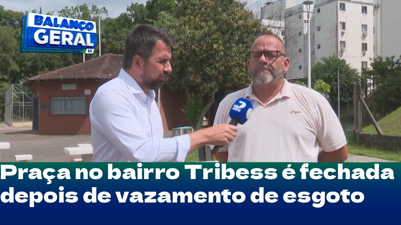 Blumenau: praça no bairro Tribess é fechada depois de vazamento de esgoto