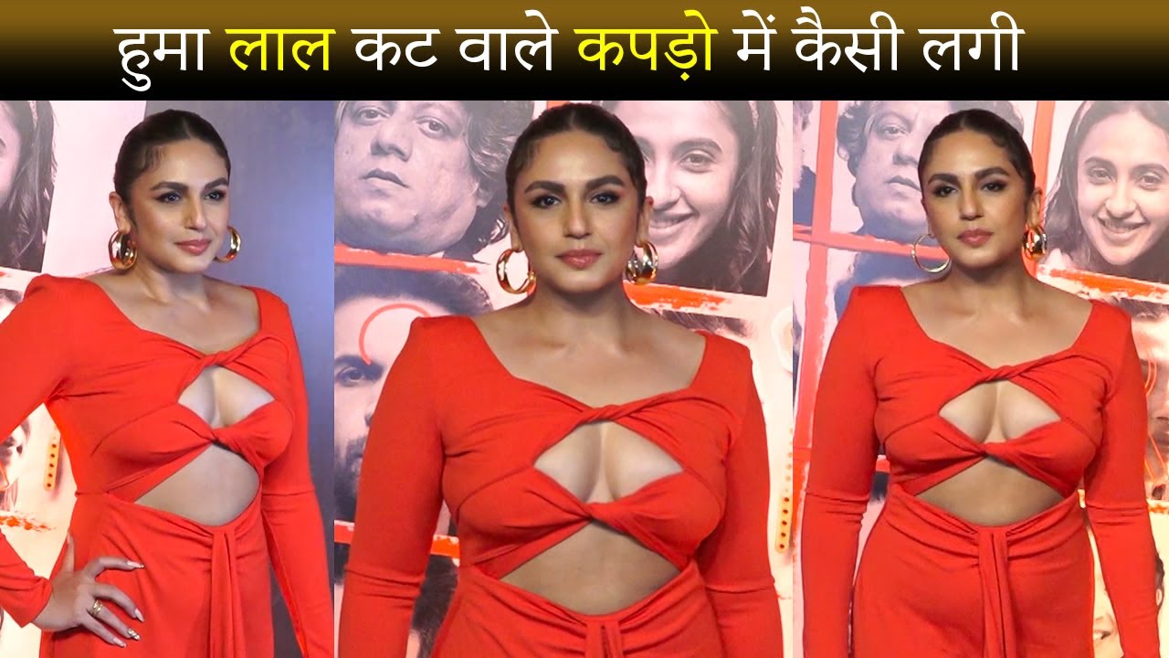 Huma Qureshi Look Gorgeous In Cut-Out Red Dress Arrive At Monica O My Darling Movie Success Party
