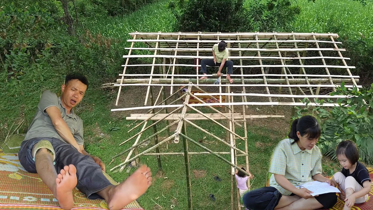 Alone for 15 Days: Brave Single Mother Builds Her Dream Bamboo House With Her Own Hands