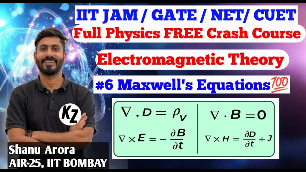 IIT JAM 2026 physics free crash course || IIT JAM EMT Maxwell's Equation || MIT Shanu Arora