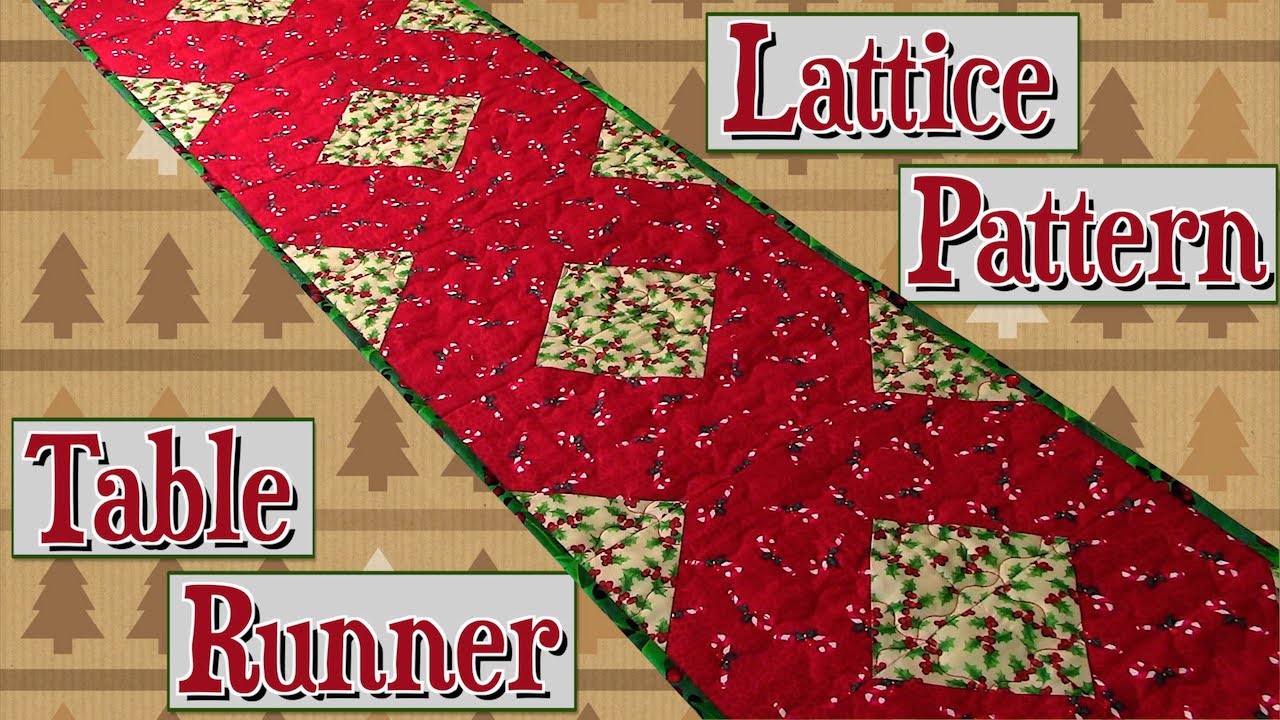DIY Christmas Lattice Pattern Table Runner | The Sewing Room Channel