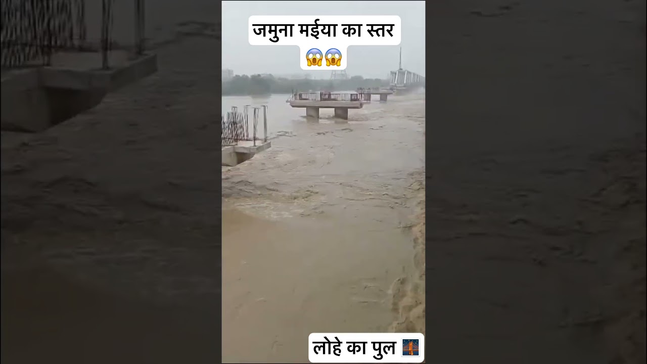 Lohe ka pul 🌉 😱😱 #delhi #flood #yamuna #yamunariver