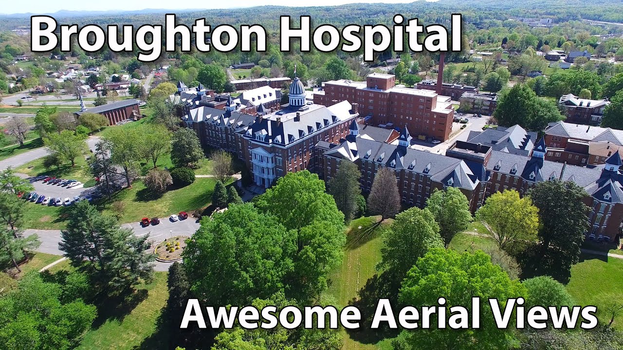 Broughton Hospital and Morganton NC - 4K Aerial Views