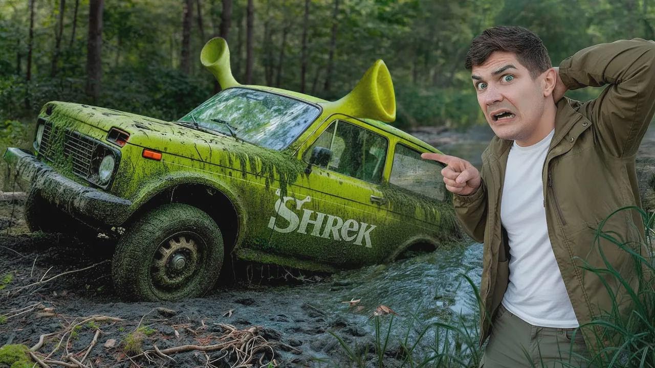 Am găsit mașina lui Shrek abandonată în mlaștină! Camionul uitat al lui Shrek descoperit