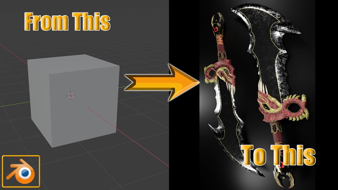 Blades of Chaos Modelling - Blender 2.9 - | 1080p | - | Timelapse |