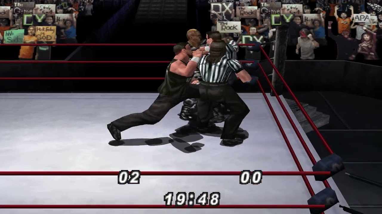 WWF No Mercy - Big Bossman/Steve Blackman vs Viscera/Al Snow Tag Team Gameplay