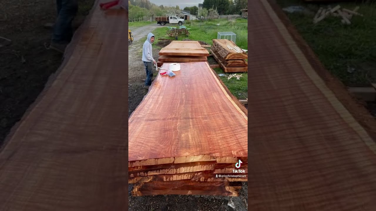 Exceptional Wood Grain - Curly Redwood Grain Reveal - Eric Christopher Art - Live Edge Wood Slabs