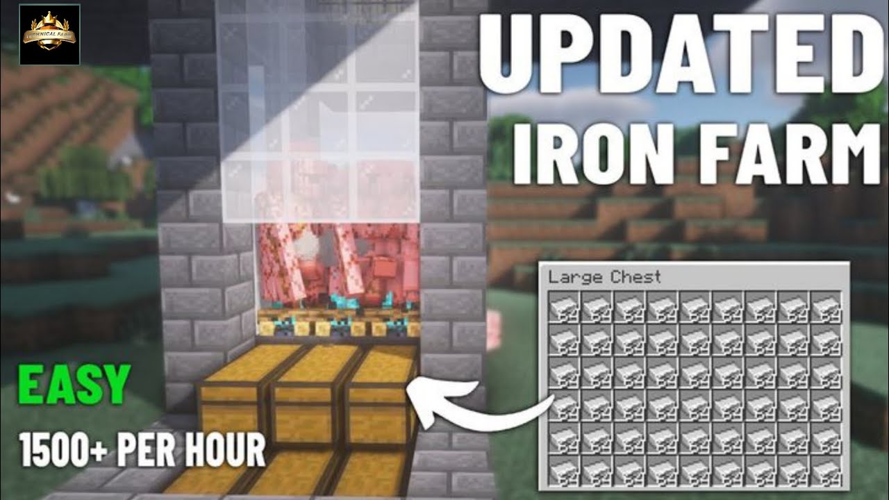 Haw to make || Easy Iron farm 1.21 bedrock+pocket edition 