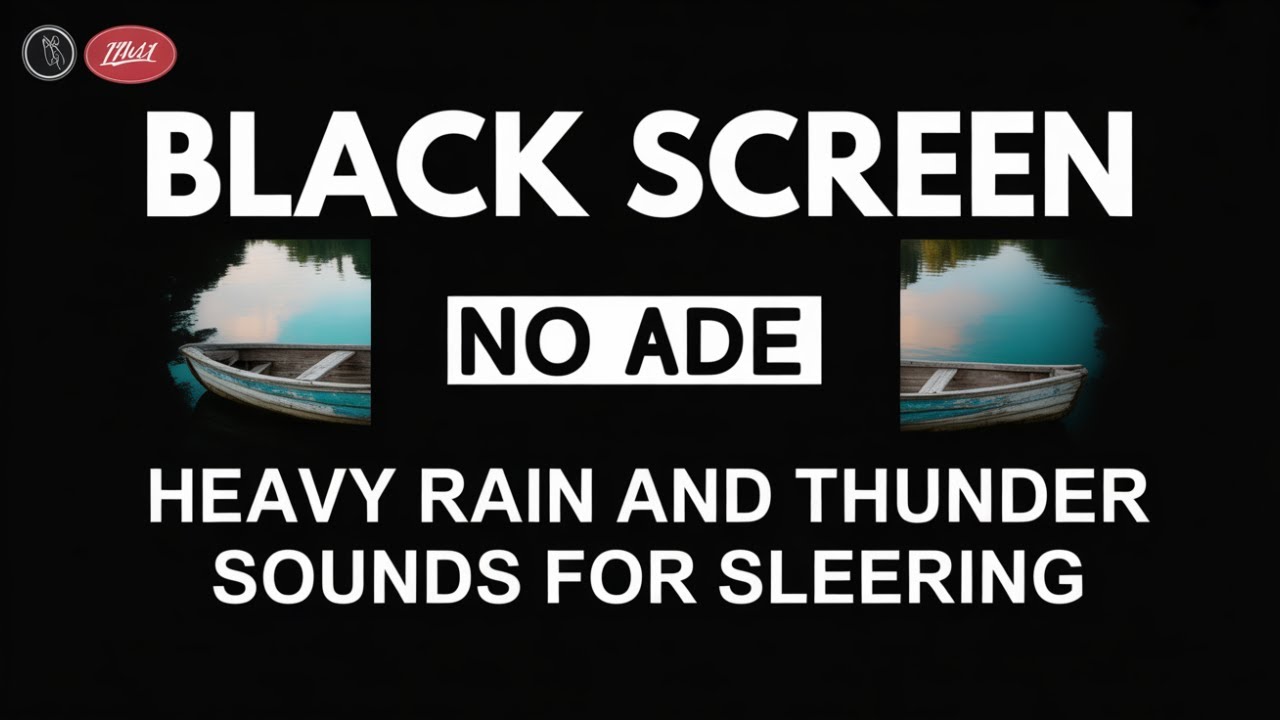 BLACK SCREEN Heavy Rain Sounds with Thunder for Deep Sleep and Stress Relief 27