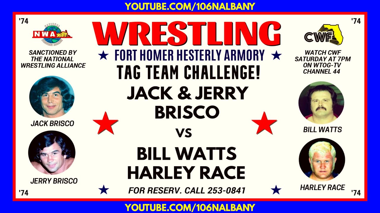 Jack & Jerry Brisco vs Bill Watts & Harley Race (10-08-74) (Championship Wrestling From Florida)