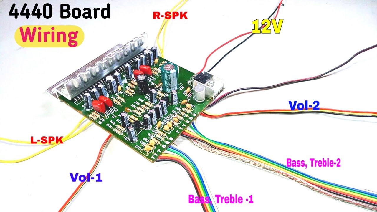 4440 Double channel Amplifier board wiring at home in Hindi ⚡