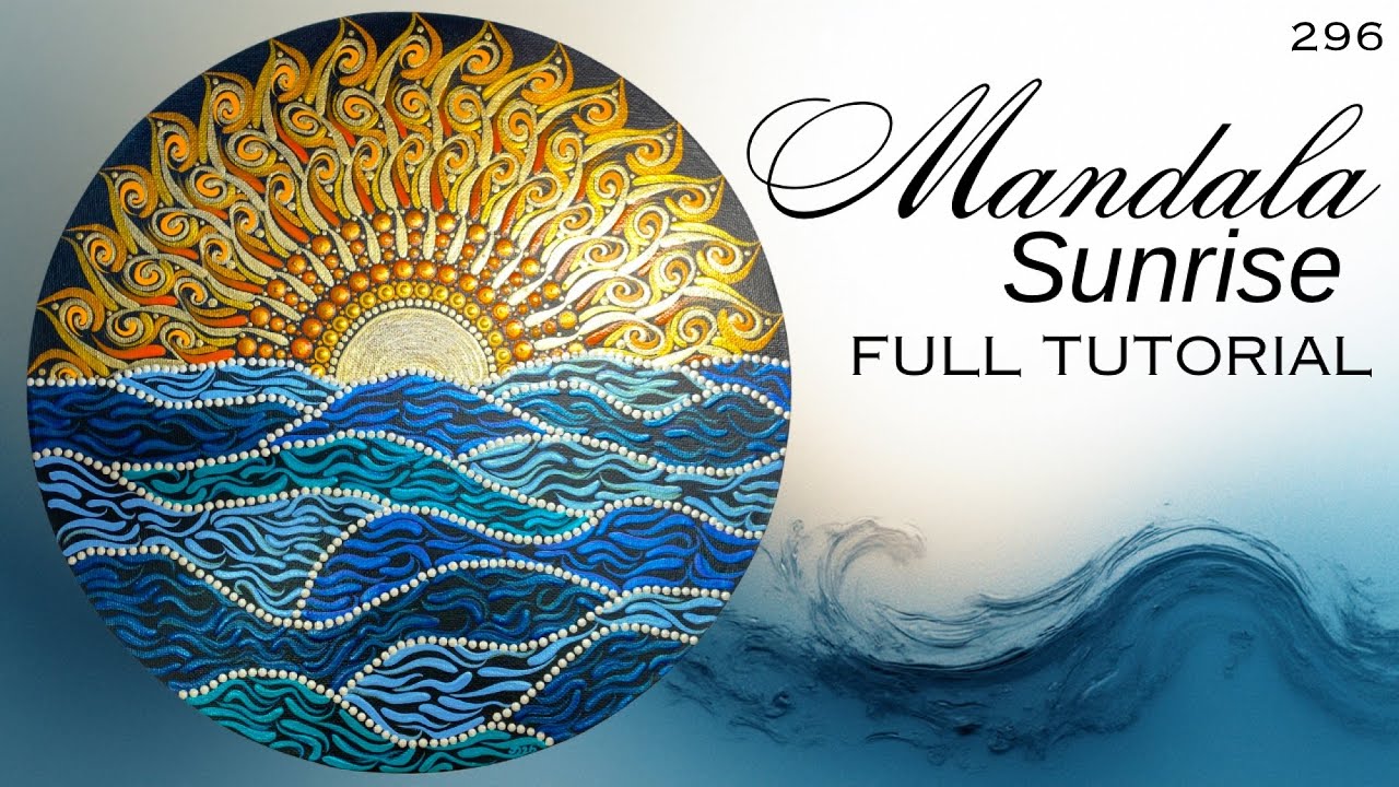 Sunrise Mandala Dot Art Painting Tutorial on Canvas