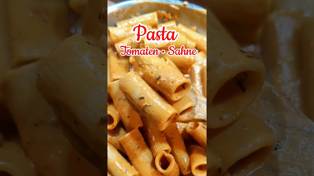 Pasta mit Tomaten Sahne So&szlig;e - Einfaches und schnelles Rezept