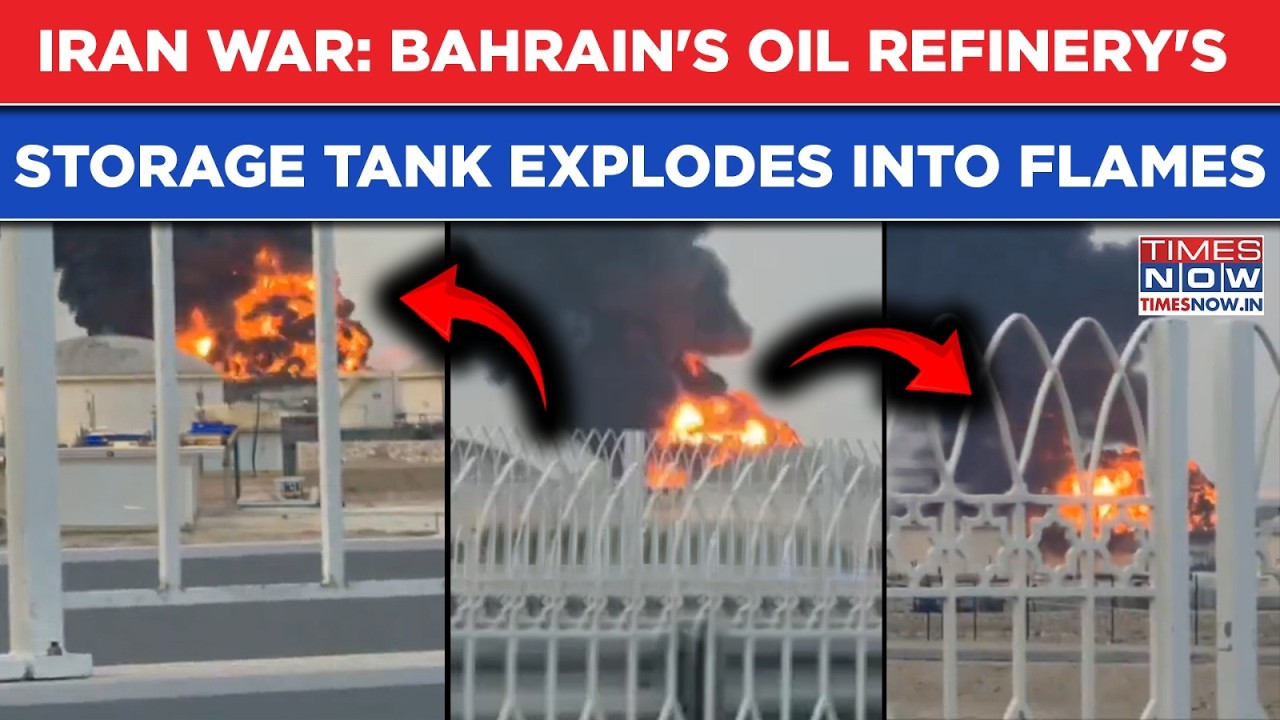 Chilling Footage: Bahrain's Oil Refinery's Storage Tank Explodes Into Flames After Iranian Attack