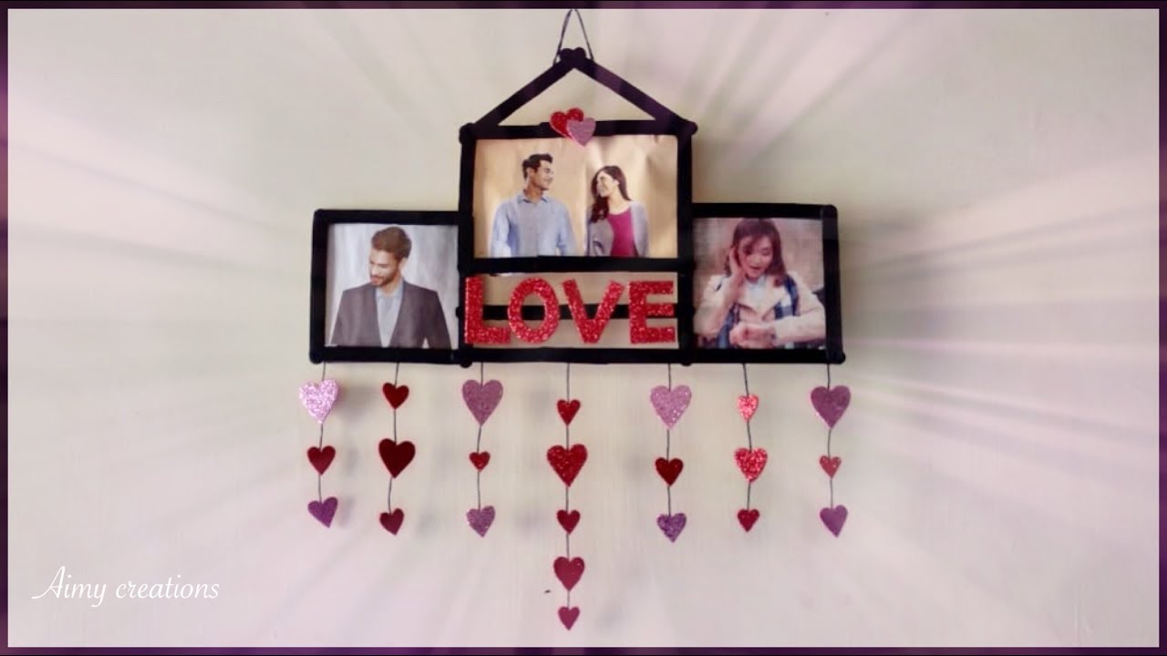 Photo frame with pop sticks || Easy and beautiful photo frame || Aimy creations