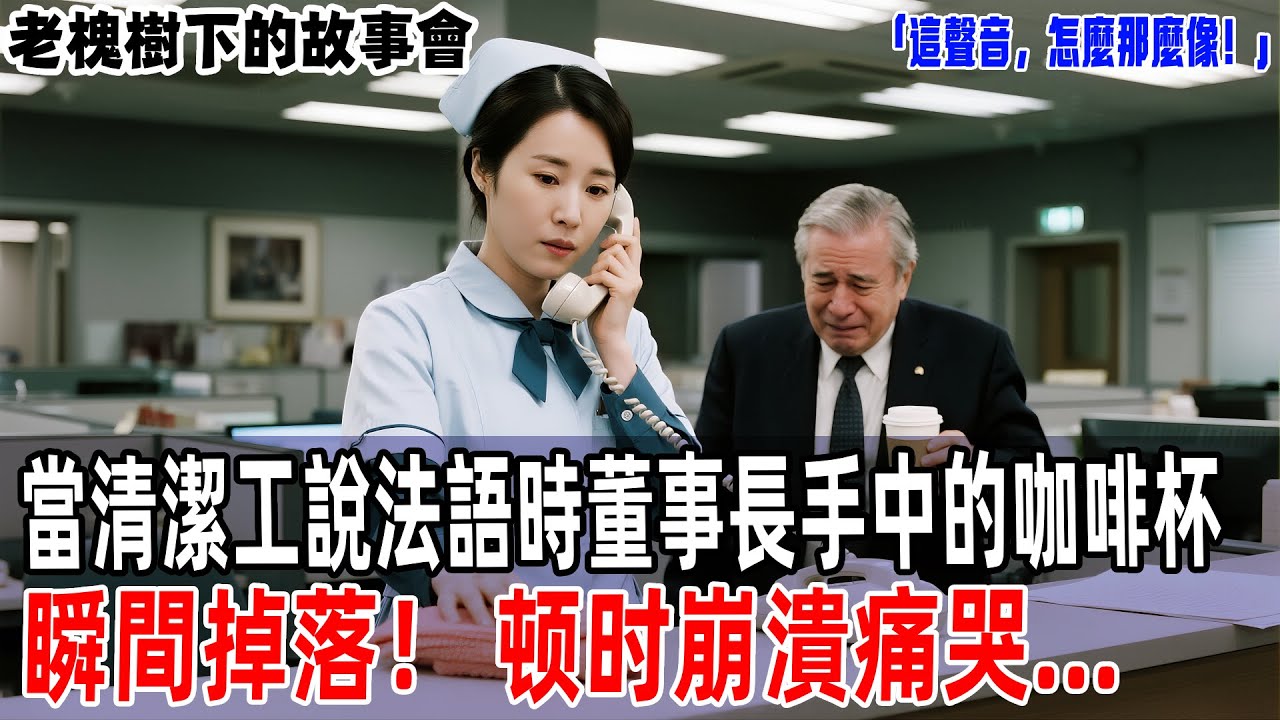 「這聲音，怎麼那麼像！」當清潔工說法語時董事長手中的咖啡杯瞬間掉落！他瞬間崩潰痛哭...【老槐樹下的故事會】#情感故事 #老年生活 #人生感悟 #情感共鸣 #感人壹幕 #故事分享 #故事#原創#爽文