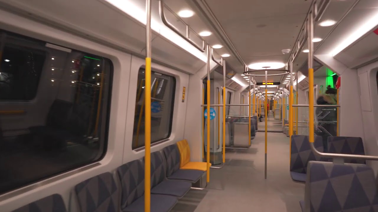Sweden, Stockholm, subway 2X night ride from Hallunda to Masmo