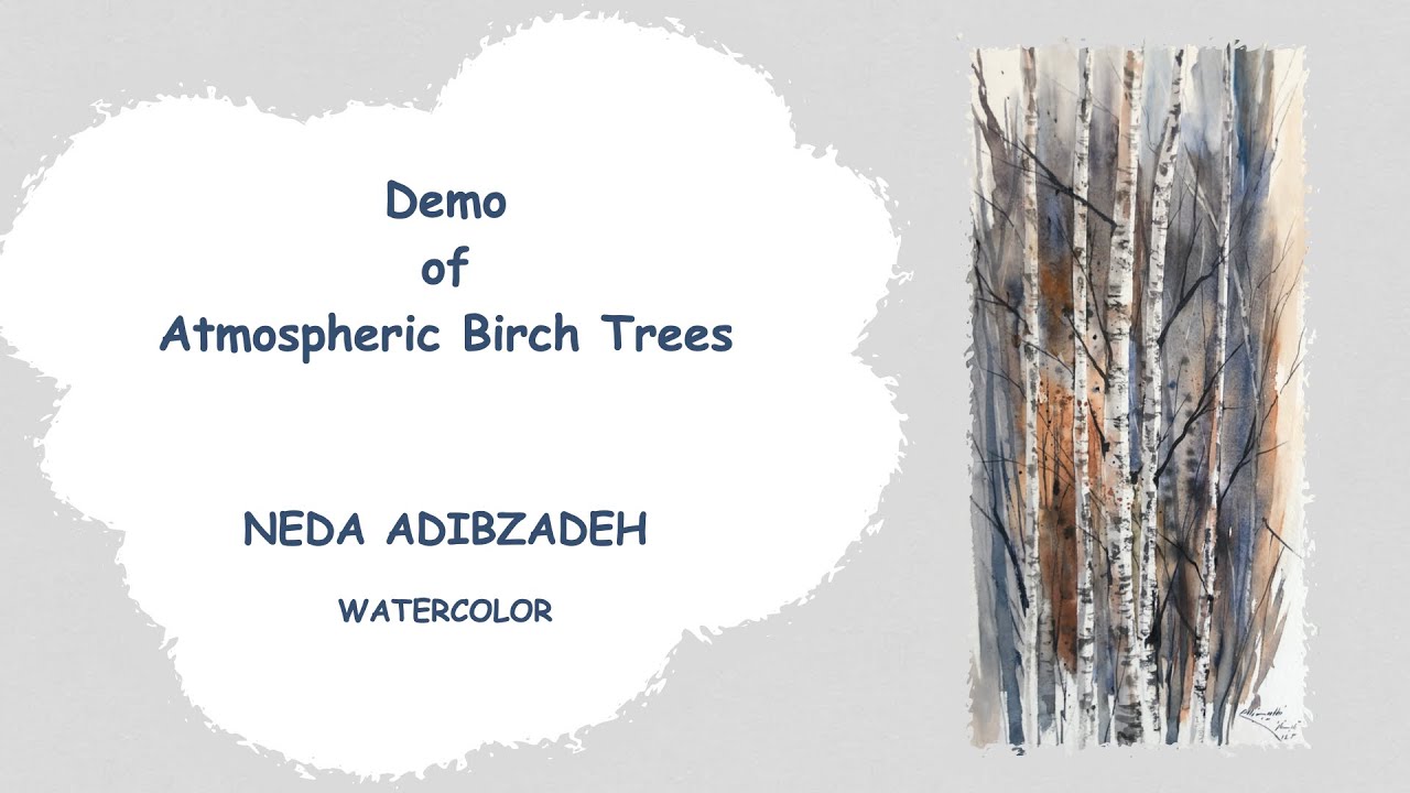 How to Paint Atmospheric Birch Trees | watercolor