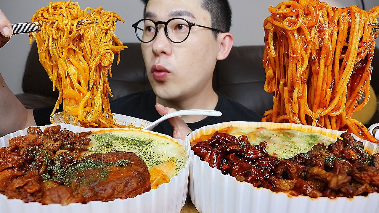 ASMR MUKBANGㅣ🍝CREAM ROSE PASTA & 🔥Spicy Tomato PastaㅣEATING SHOW