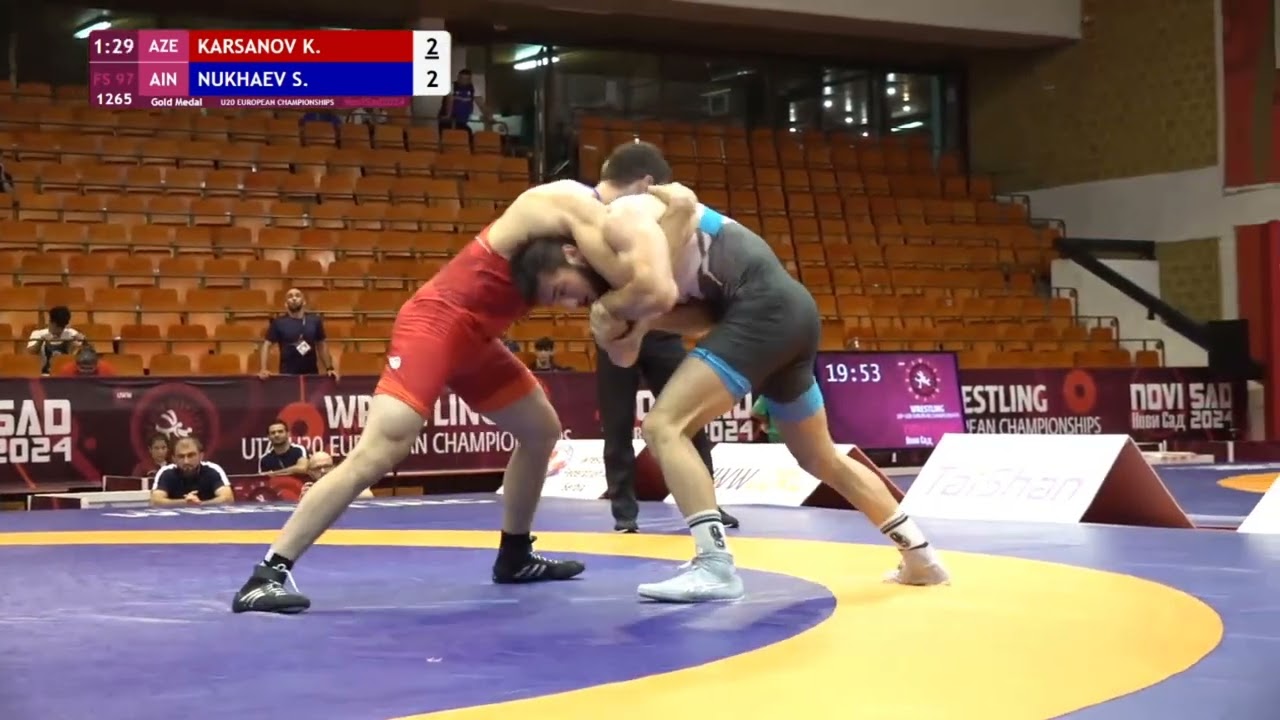 ЧЕ U20 _ Финал 97 кг _ Хетаг Карсанов (Азербайджан) — Шахман Нухаев
