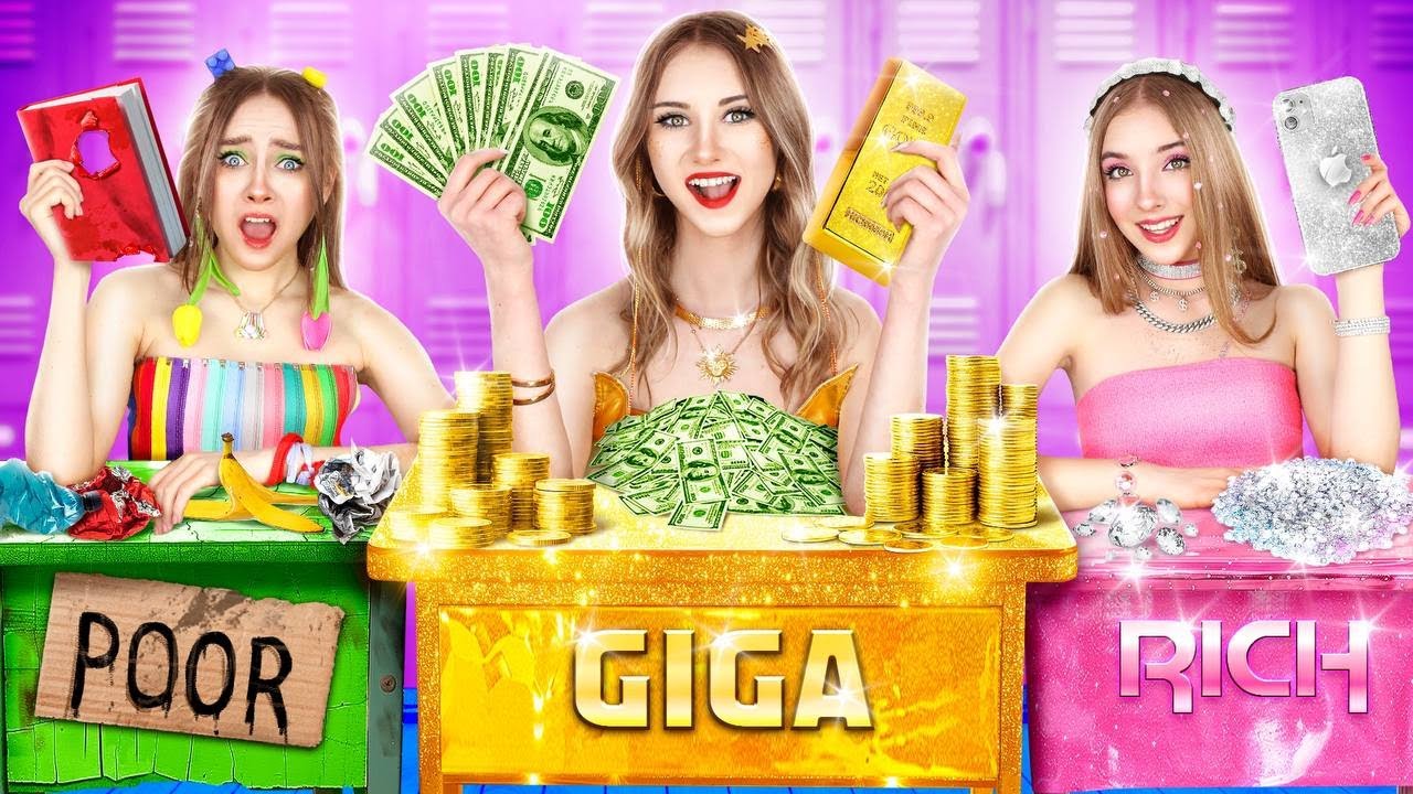 Pobre VS Rico VS Giga Rico na Faculdade || Tornei-me A Mais Popular No Col&eacute;gio