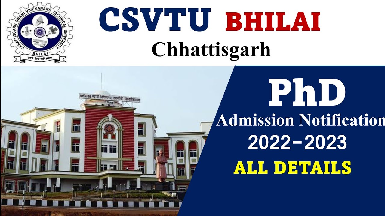 PhD Admission 2022 // CSVTU Bhilai // Chhattisgarh
