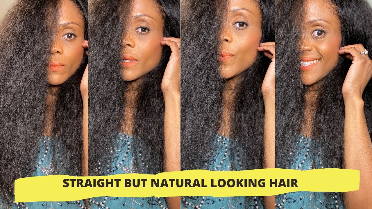 Straight but Natural Looking Hair Using Bobbi Boss Wet and Wavy