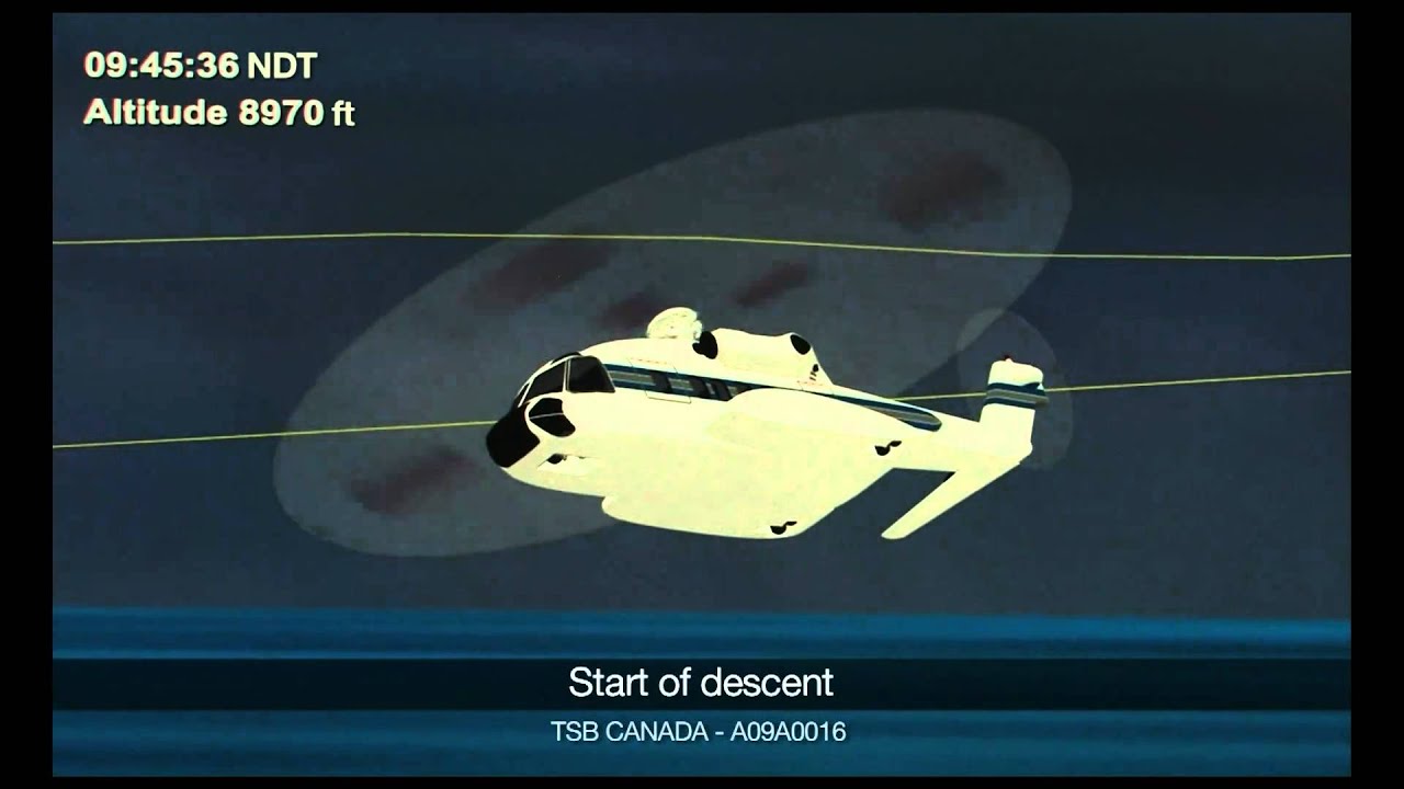 Cougar Helicopters Flight 491 Crash Animation (English)