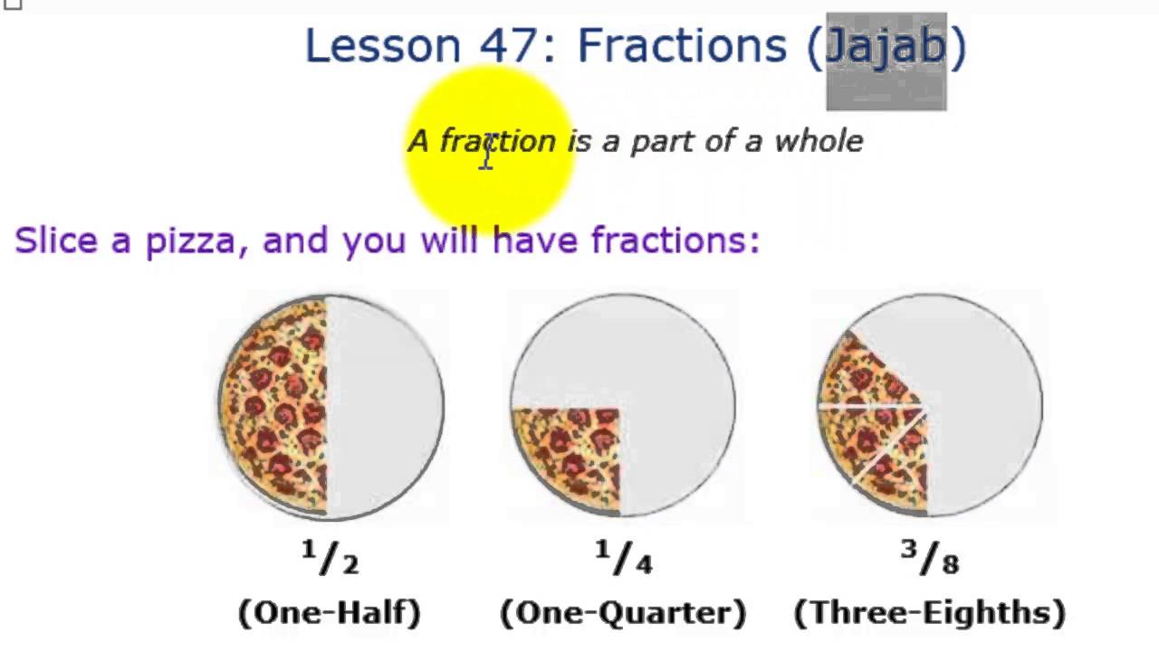 Baro xisaabta Adiga oo gurigaaga dhex jooga Casharkii 47aad Fraction Jajab 1