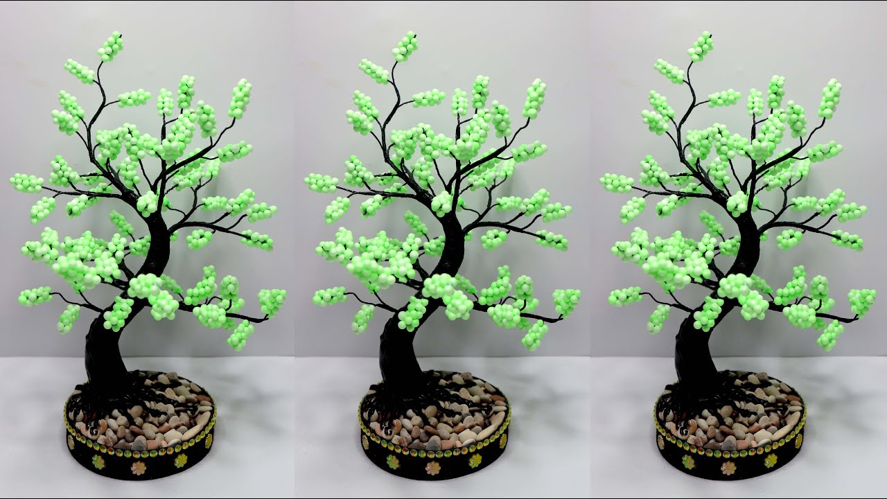 Ide Kreatif Membuat Bonsay dari busa Gabus mini | Bonsai Handmade from foam beds