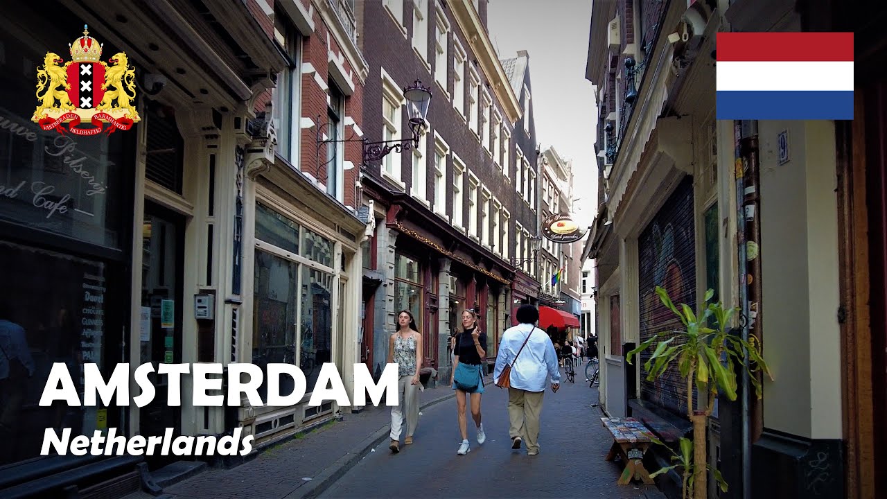 Amsterdam, Netherlands. A walk in the city center. 4K