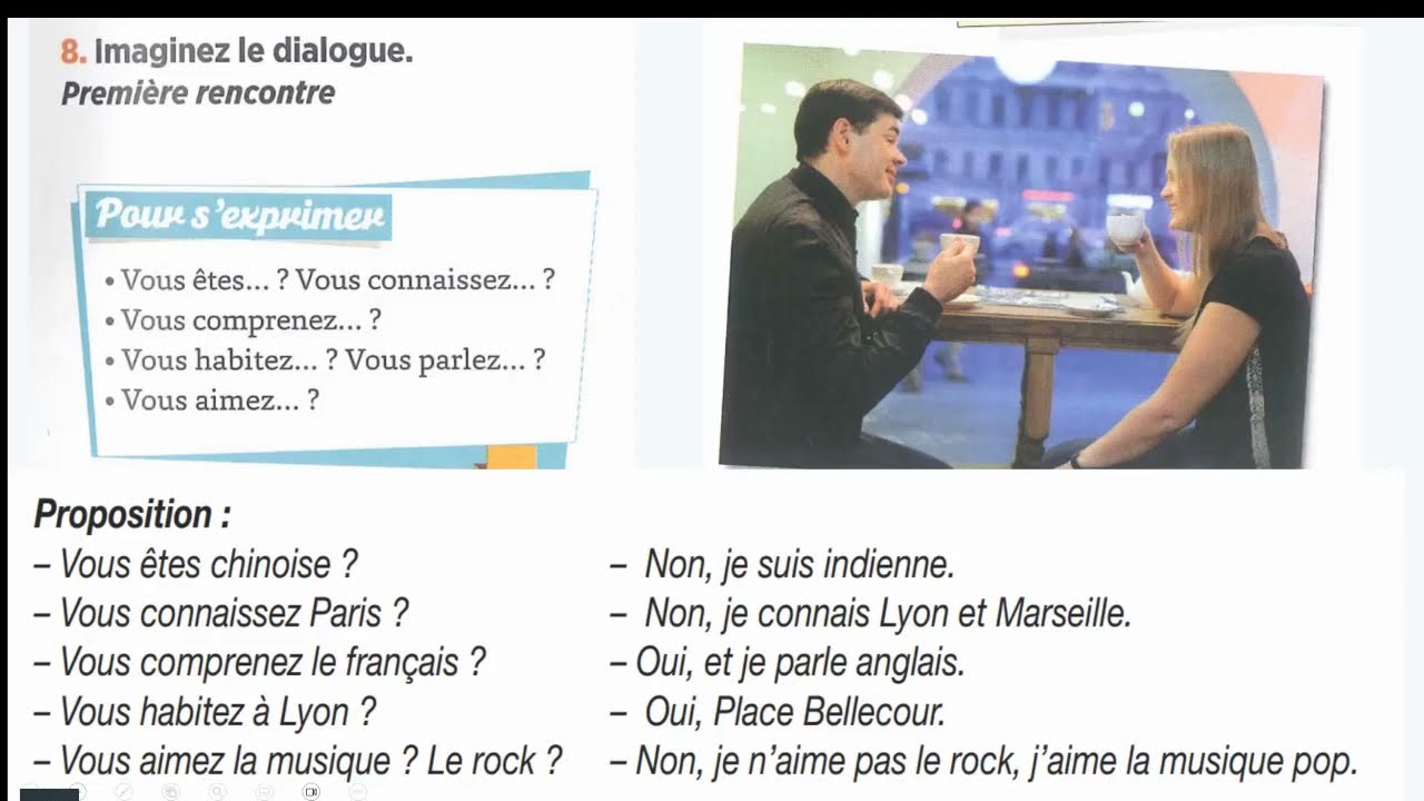 Урок № 7 по учебнику Tendances. Уровень А 1 Unité 1  Leçon 3 Aborder quelqu’un Обратиться к кому-то