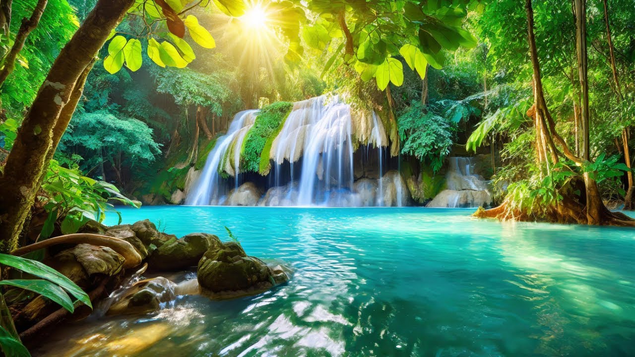 relaxing sleep music for babies with nature sounds, waterfall sounds soothing music for babies