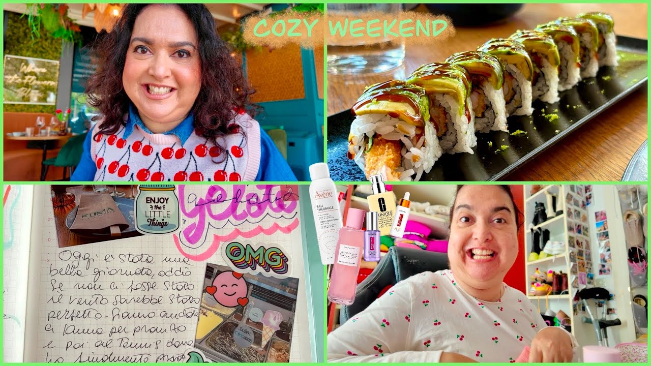 Cozy weekend: sushi 🍣 gelato 🍦 self care🪄 journaling 📖