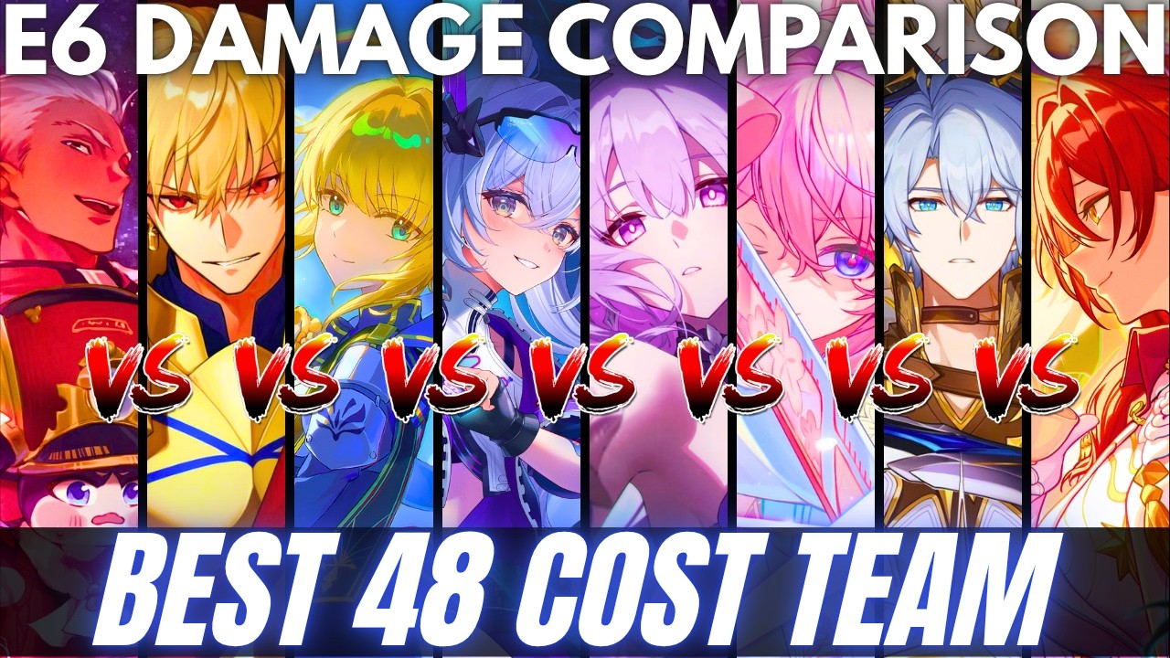 Best E6 DPS Comparison | SW vs Archer vs Eva vs Phainon vs Cas vs Himeko vs Saber vs Gil | HSR 4.4