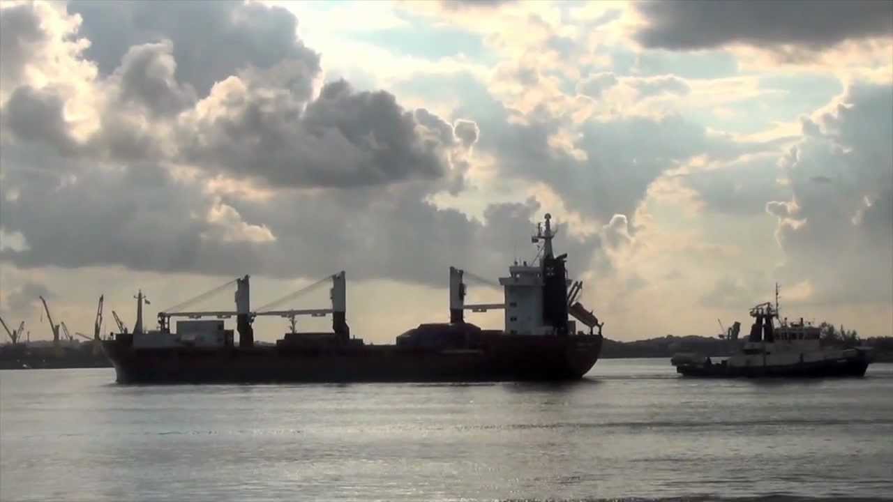 Newcastle, Hunter River - ship and tug boat