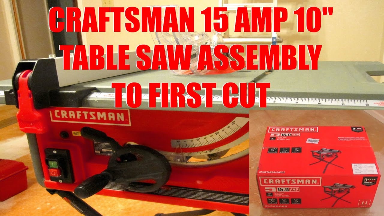 Сборка настольной пилы Craftsman 15 А 10 дюймов для первого реза