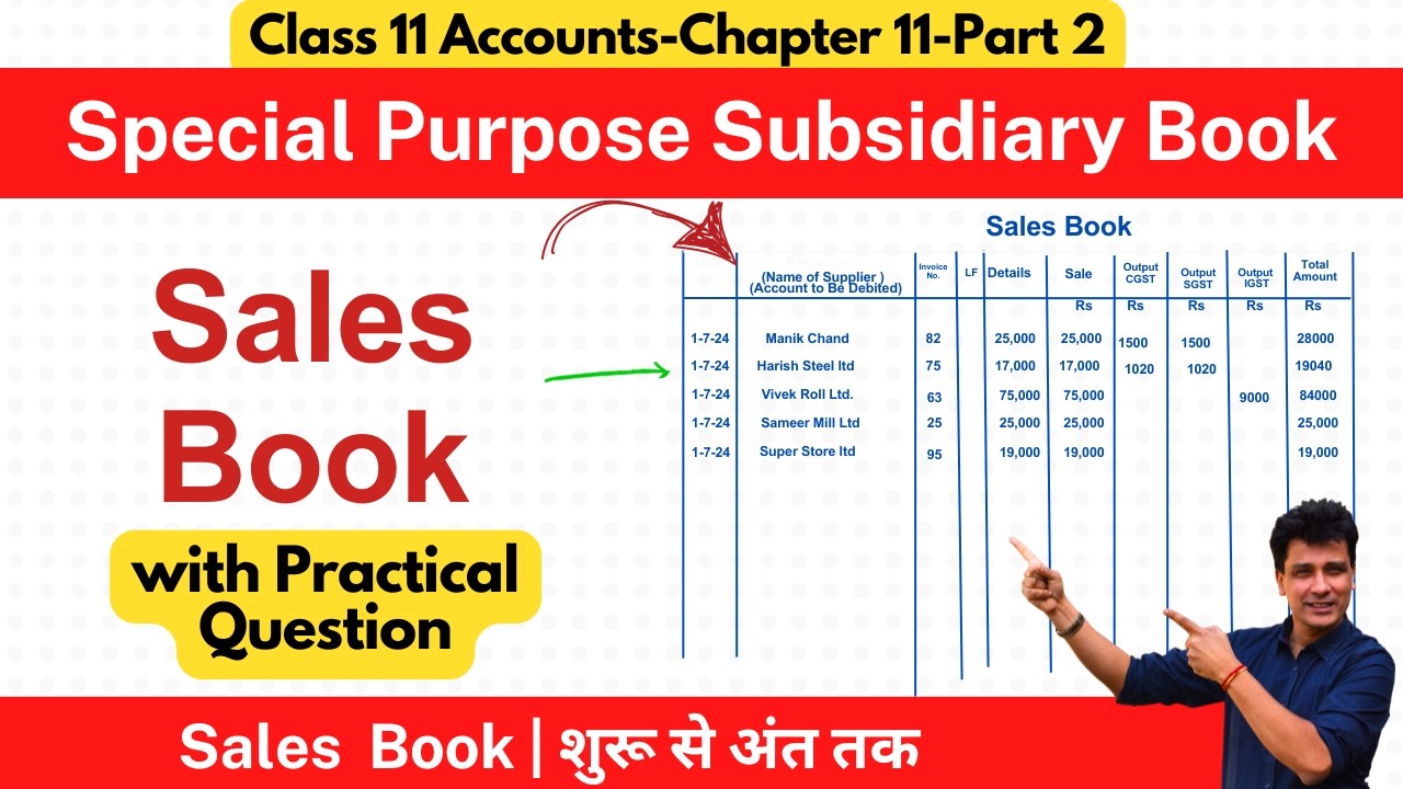 Sales Book | Special Purpose Subsidiary Books | Class 11 Accounts | Chapter 11 | Part 2