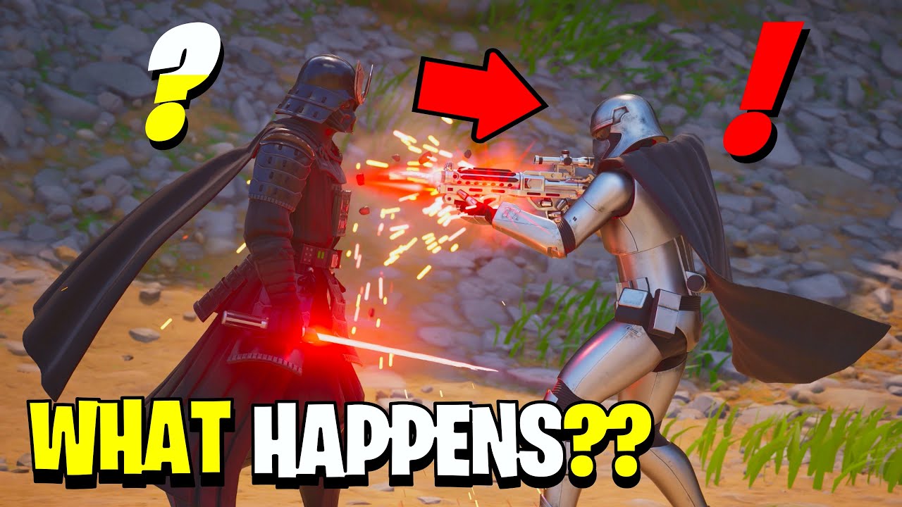 Что произойдет, если босс Дарт Вейдер встретит босса-капитана Фазму Fortnite!