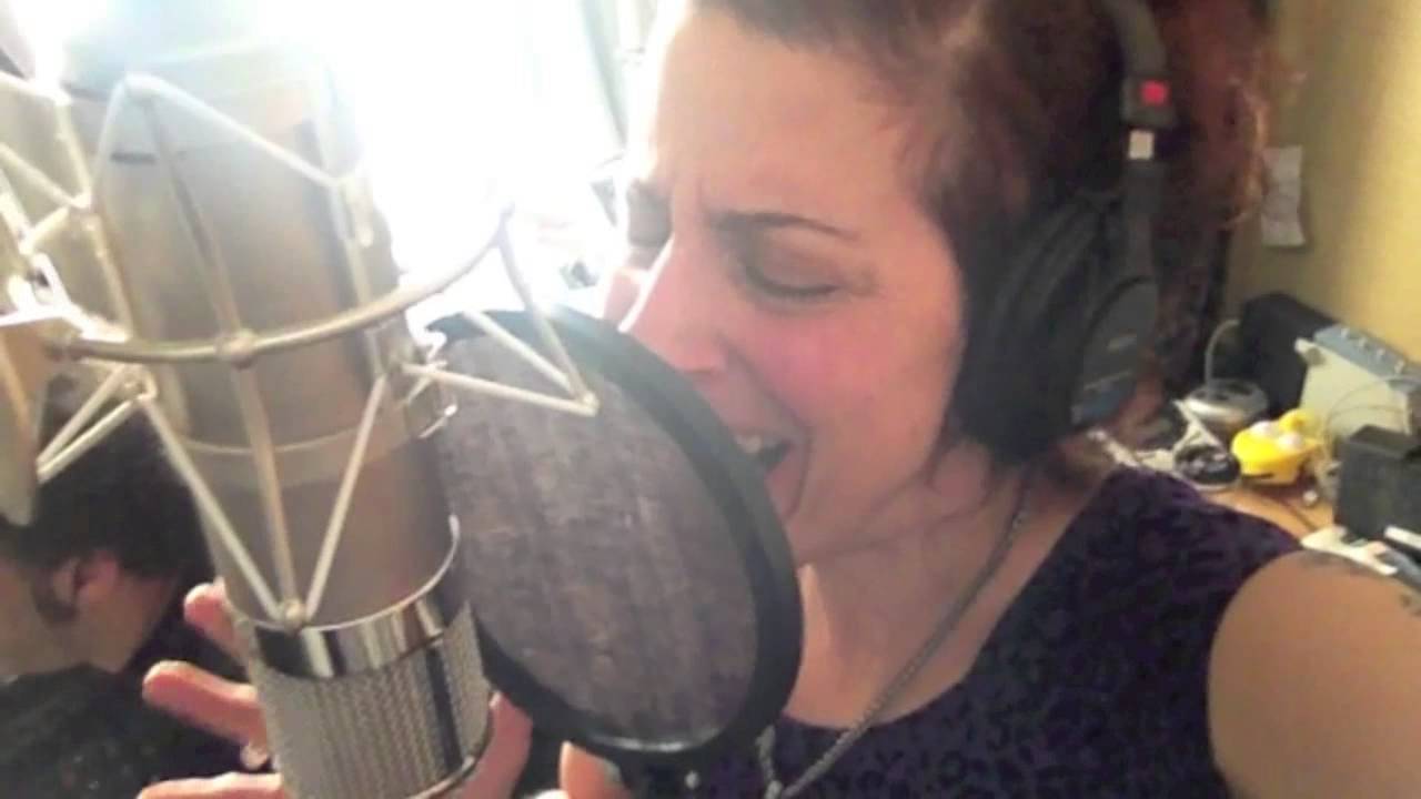 Mudville in the Studio - Marilyn Carino recording vocals