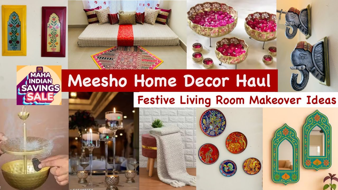 Meesho Home Decor Haul | Simplify Your Space with Festive Living Room Makeover Ideas Starts @ Rs 205